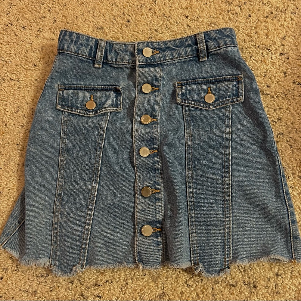Zara High Waisted Denim Skirt